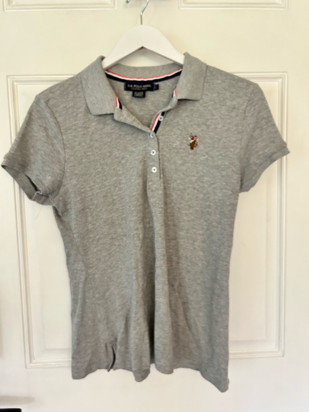 U.S. Polo Assn. Women’s Short Sleeve Polo in Light Gray